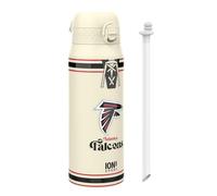 ion8 NFL Atlanta Falcons Botella Térmica Con Pajita Extraíble, 750ml/24oz, Aislada, A Prueba De Fugas, Fácil De Abrir, Cierre Seguro, Apta Para Lavavajillas, Tapa Abatible, Ideal Para Deportes