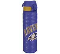 ion8 NFL Baltimore Ravens Botella De Agua De Acero Ligera, 600 ml/20 oz, Sin Aislamiento, A Prueba De Fugas, Fácil De Abrir, Cierre Seguro, Apta Para Lavavajillas, Tapa Abatible, Cabe En Portavasos