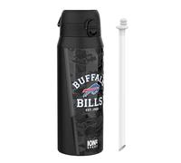 ion8 NFL Buffalo Bills Botella Térmica Con Pajita Extraíble, 750ml/24oz, Aislada, A Prueba De Fugas, Fácil De Abrir, Cierre Seguro, Apta Para Lavavajillas, Tapa Abatible, Ideal Para Deportes