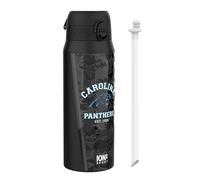 ion8 NFL Carolina Panthers Botella Térmica Con Pajita Extraíble, 750ml/24oz, Aislada, A Prueba De Fugas, Fácil De Abrir, Cierre Seguro, Apta Para Lavavajillas, Tapa Abatible, Ideal Para Deportes