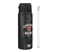 ion8 NFL Chicago Bears Botella Térmica Con Pajita Extraíble, 750ml/24oz, Aislada, A Prueba De Fugas, Fácil De Abrir, Cierre Seguro, Apta Para Lavavajillas, Tapa Abatible, Ideal Para Deportes