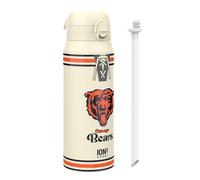 ion8 NFL Chicago Bears Botella Térmica Con Pajita Extraíble, 750ml/24oz, Aislada, A Prueba De Fugas, Fácil De Abrir, Cierre Seguro, Apta Para Lavavajillas, Tapa Abatible, Ideal Para Deportes