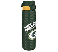 Ion8 Botella de Agua Acero Inoxidable, 600ml, a Prueba de Fugas, Fácil de Abrir, Aptas para Lavavajillas, Cerradura Segura, Asa de Transporte, Fácil de Limpiar, Diseño en Relieve, NFL Packers
