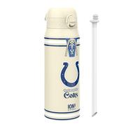 ion8 NFL Indianapolis Colts Botella Térmica Con Pajita Extraíble, 750ml/24oz, Aislada, A Prueba De Fugas, Fácil De Abrir, Cierre Seguro, Apta Para Lavavajillas, Tapa Abatible, Ideal Para Deportes