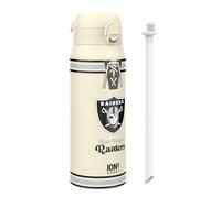 ion8 NFL Las Vegas Raiders Botella Térmica Con Pajita Extraíble, 750ml/24oz, Aislada, A Prueba De Fugas, Fácil De Abrir, Cierre Seguro, Apta Para Lavavajillas, Tapa Abatible, Ideal Para Deportes