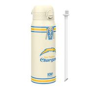 ion8 NFL Los Angeles Chargers Botella Térmica Con Pajita Extraíble, 750ml/24oz, Aislada, A Prueba De Fugas, Fácil De Abrir, Cierre Seguro, Apta Para Lavavajillas, Tapa Abatible, Ideal Para Deportes