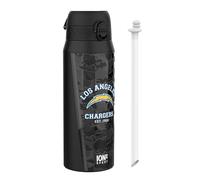 ion8 NFL Los Angeles Chargers Botella Térmica Con Pajita Extraíble, 750ml/24oz, Aislada, A Prueba De Fugas, Fácil De Abrir, Cierre Seguro, Apta Para Lavavajillas, Tapa Abatible, Ideal Para Deportes