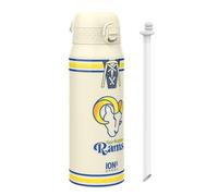 ion8 NFL Los Angeles Rams Botella Térmica Con Pajita Extraíble, 750ml/24oz, Aislada, A Prueba De Fugas, Fácil De Abrir, Cierre Seguro, Apta Para Lavavajillas, Tapa Abatible, Ideal Para Deportes