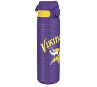 ion8 NFL Minnesota Vikings Botella De Agua De Acero Ligera, 600 ml/20 oz, Sin Aislamiento, A Prueba De Fugas, Fácil De Abrir, Cierre Seguro, Apta Para Lavavajillas, Tapa Abatible, Cabe En Portavasos