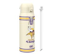 ion8 NFL Minnesota Vikings Botella Térmica Con Pajita Extraíble, 750ml/24oz, Aislada, A Prueba De Fugas, Fácil De Abrir, Cierre Seguro, Apta Para Lavavajillas, Tapa Abatible, Ideal Para Deportes