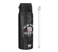 ion8 NFL New York Giants Botella Térmica Con Pajita Extraíble, 750ml/24oz, Aislada, A Prueba De Fugas, Fácil De Abrir, Cierre Seguro, Apta Para Lavavajillas, Tapa Abatible, Ideal Para Deportes