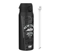 ion8 NFL New York Jets Botella Térmica Con Pajita Extraíble, 750ml/24oz, Aislada, A Prueba De Fugas, Fácil De Abrir, Cierre Seguro, Apta Para Lavavajillas, Tapa Abatible, Ideal Para Deportes