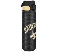 ion8 NFL New Orleans Saints Botella De Agua De Acero Ligera, 600 ml/20 oz, Sin Aislamiento, A Prueba De Fugas, Fácil De Abrir, Cierre Seguro, Apta Para Lavavajillas, Tapa Abatible, Cabe En Portavasos
