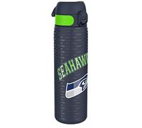 ion8 NFL Seattle Seahawks Botella De Agua De Acero Ligera, 600 ml/20 oz, Sin Aislamiento, A Prueba De Fugas, Fácil De Abrir, Cierre Seguro, Apta Para Lavavajillas, Tapa Abatible, Cabe En Portavasos