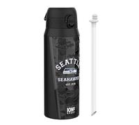 ion8 NFL Seattle Seahawks Botella Térmica Con Pajita Extraíble, 750ml/24oz, Aislada, A Prueba De Fugas, Fácil De Abrir, Cierre Seguro, Apta Para Lavavajillas, Tapa Abatible, Ideal Para Deportes