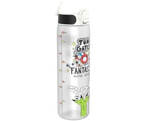 ion8 Tom Gates Motivador Botella Agua, 500ml, a Prueba de Fugas, Fácil de Abrir, Cerradura Segura, Apta para Lavavajillas, Sin BPA, Asa de Transporte, Fácil de Limpiar, Neutro en Carbono