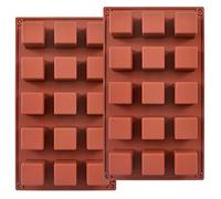 ionEgg 15 cavidades 1,4 pulgadas cuadrado de silicona molde, cubo molde para hacer caramelos de chocolate, tarta, bandeja de hielo, trufas pralinés, lote de 2