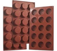 ionEgg Moldes de silicona cilíndricos de 15 cavidades, antiadherentes, de grado alimenticio, flexibles y duraderos para hornear, mini jabón, dulces, postres, cubitos de hielo y manualidades, paquete