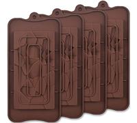ionEgg Moldes de silicona para chocolate, fragmentos, moldes para barras de chocolate, moldes caseros para barras de proteína y energía, 4 paquetes