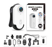 IonicSwift - RideView Hands-Free POV Camera for Equestrians, 4K Mini Ride View Riding Camera, Waterproof Portable Wearable, with Magnetic Clip and Bracket (4K White,128G)