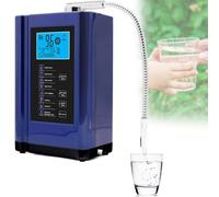 Ionizador de agua, máquina purificadora de agua pH 3.5-10.5 máquina de agua de ácido alcalino, hasta +400 a -500 mV ORP, 8000 litros por filtro, 7 ajustes de agua, limpieza automática(Blue)