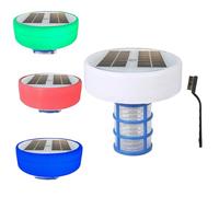 Ionizador solar para piscinas que reduce el cloro Ionizador de cobre para piscinas con luz RGB Elimina las algas La alta eficiencia mantiene la piscina más limpia y transparente Ionizador solar Ioniza