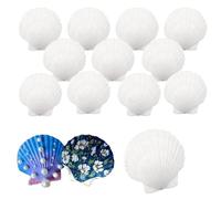IOPJLK Concha de Vieiras Grande, 12 Piezas Blancas Naturales Conchas de mar Decoracion Grandes, 10-12 cm Conchas para Cocina Decoración, Artesanías Bodas decoran, Fiestas temáticas de Playa