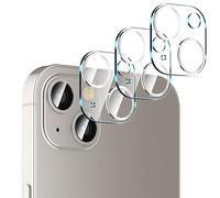 IOPYKKOA [3 piezas de protector de lente de cámara compatible con iPhone 13/13 Mini vidrio templado [funda de protección] [resistente a los arañazos] [fácil instalación] - Lente circular plateada