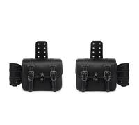 IORQWEW K Universal PU para Motocicleta para XL883 Bolsa Portaequipajes Bolsa Trasera Bolsas Sillín con Portavasos Bolsa Lateral Equipo Alforjas Almacenamiento Bolsa Herramientas(Black,2PCS)