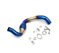 IORQWEW Tubo escap Motocicleta para G310R G310Gs Colectores para Escape Motocicleta Tubo Enlace Silenciador 51 Mm para Escape Conexión En Codo Tubo Descendente Acero Inoxidable(Blue)