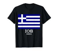 iOS Grecia Isla Griega Hellas Vacaciones Souvenir Helénico Camiseta gráfica económica, Hombre, Negro, L