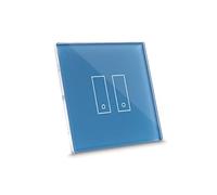 iotty E2 PLUS, interruptor inteligente para luces y puertas, compatible Google/Alexa/Siri/IFTTT, aplicaciones IOS/Android, placa táctil, vidrio retroiluminado, sensores de temperatura/brillo, azul