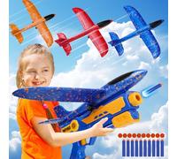 IOUGDSEC 6 en 1 avión lanzador de juguetes kits de avión, catapulta deslizador de espuma, 2 modos de vuelo, volar, 3-12 años de edad niños niñas regalos de cumpleaños