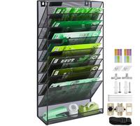 IOUGDSEC Bandeja de malla A4 para colgar en la pared, soporte para archivos y documentos, organizador de correo, estante de revistas, malla duradera