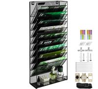 IOUGDSEC - Portadocumentos de pared de malla A4 para carpetas, correos y revistas, 11 pisos, de malla metálica duradera, organizador de escritorio para carpetas y cartas