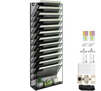 IOUGDSEC Soporte de pared de malla A4 de 13 niveles para colgar en la pared, soporte de documentos para revistas, organizador de correo, estante de almacenamiento de revistas, malla de metal duradera,