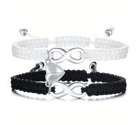 IOURVYA 2 pulsera de pareja, pulsera para buenos amigos, hebra ajustable, pulseras de la amistad, joyas, regalos para adolescentes, niñas, parejas