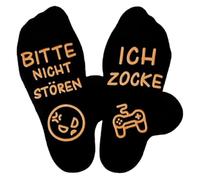 IOURVYA Gaming calcetines con diciendo Ich Zocke Bitte Nicht Stören, calcetines gamer para hombres mujeres, calcetines divertidos regalo cumpleaños Gracias Día del Padre Navidad para mamá papá
