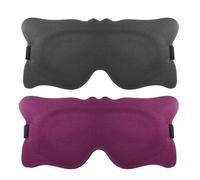 Iouyjiu 3D Contoured Sleep, Ultra Soft Eye Cup, Pressure Comfort, Breathable Molded Blindfold, Light Blocking Design Ideal para viajes, Naps, y Flights, 1 x