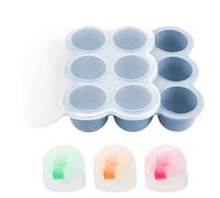 Iouyjiu Baby Food Freezer Tray, Puree Storage Container, Silicone Cube Mold, 9 Grid Green Tray, Fridge Safe for Breastmilk, Snacks, Ice, Meal Prep Baby Feeding, 7.4x7.4x1.77 Inches