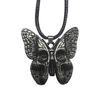 Iouyjiu Butterfly Necklace, Skeleton Pendant, Gothic Retro Carved Jewelry, Vintage Inspired Design Durabled Alloy Build for Festival, Mothers Day, Fathers Day, 1.45x1.37 Inches