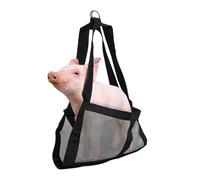 Iouyjiu Calf Weighing Sling, Small Animal Weight Scale Harness, Soft Lifting Support for Goats, Lambs, Puppies, Rabbits, Adjustable Straps, Ideal for Farm Livestock Handling, 30x48cm Black