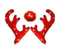 Iouyjiu Car Reindeer Antlers - Light Up Christmas Decor for Van SUV Holiday Scenes | Foam Antler Set with LED Glow Trim, Festive Accessory for Roofs Tops, Seasonal Display for Vehicles and STO