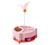 Iouyjiu Cat and Feed Toy, Cat Food Dispenser with Puzzle, Pet Food Puzzle Game, Interactive Pet Feeding Device, Challenging Cat Feeder, Cat Brain Stimulating Toy, Multi-Function Cat Feeder