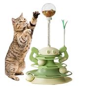 Iouyjiu Cat Ball Track Toy, Interactive Cat Track Toy, Feather Cat Toy, Kitten Exercise Puzzle with Durable and Stable Design 9.84x9.84x16.34 Inches for Kittens and Adult Cats (1 Piece)