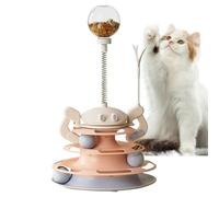 Iouyjiu Cat Ball Track Toy, Interactive Cat Track Toy, Feather Cat Toy, Kitten Exercise Puzzle with Durable and Stable Design 9.84x9.84x16.34 Inches for Kittens and Adult Cats (1 Piece)