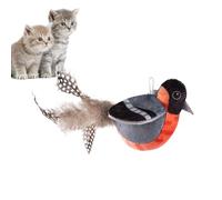 Iouyjiu Cat Bird Toy Flapping Wings, Chirping Bird Toy, Realistic Bird Cat Teaser, Automatic Flying, Velvet Cat with Sound for Teaser Stick, Present, Home, Interior, Outdoor, Multicolor