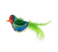 Iouyjiu Cat Bird Toy Flapping Wings, Chirping Bird Toy, Realistic Bird Cat Teaser, Automatic Flying, Velvet Cat with Sound for Teaser Stick, Present, Home, Interior, Outdoor, Multicolor