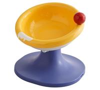 Iouyjiu Cat Feeder, Raised Cat Bowls Elevated Ergonomic Stand, Adjustable Height Deep Tilted Pet Dishes, Non-Slip Stable Base for Indoor Small Cats and Kittens Feeding