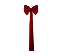 Iouyjiu Christmas Tree Topper Bow - Velvet Red Seasonal Decoration Holiday Display | Large Plush Ribbon with Ties, Perfect for Wreaths Garlands Doors Cabinets Farmhouse Party Banquet Home Accents